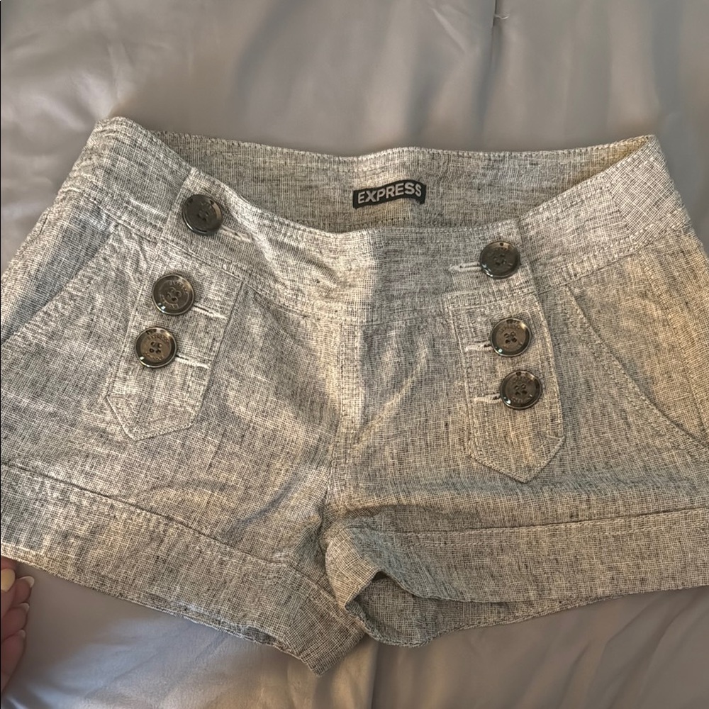 Express Gray High Waist Shorts Nautical Style
